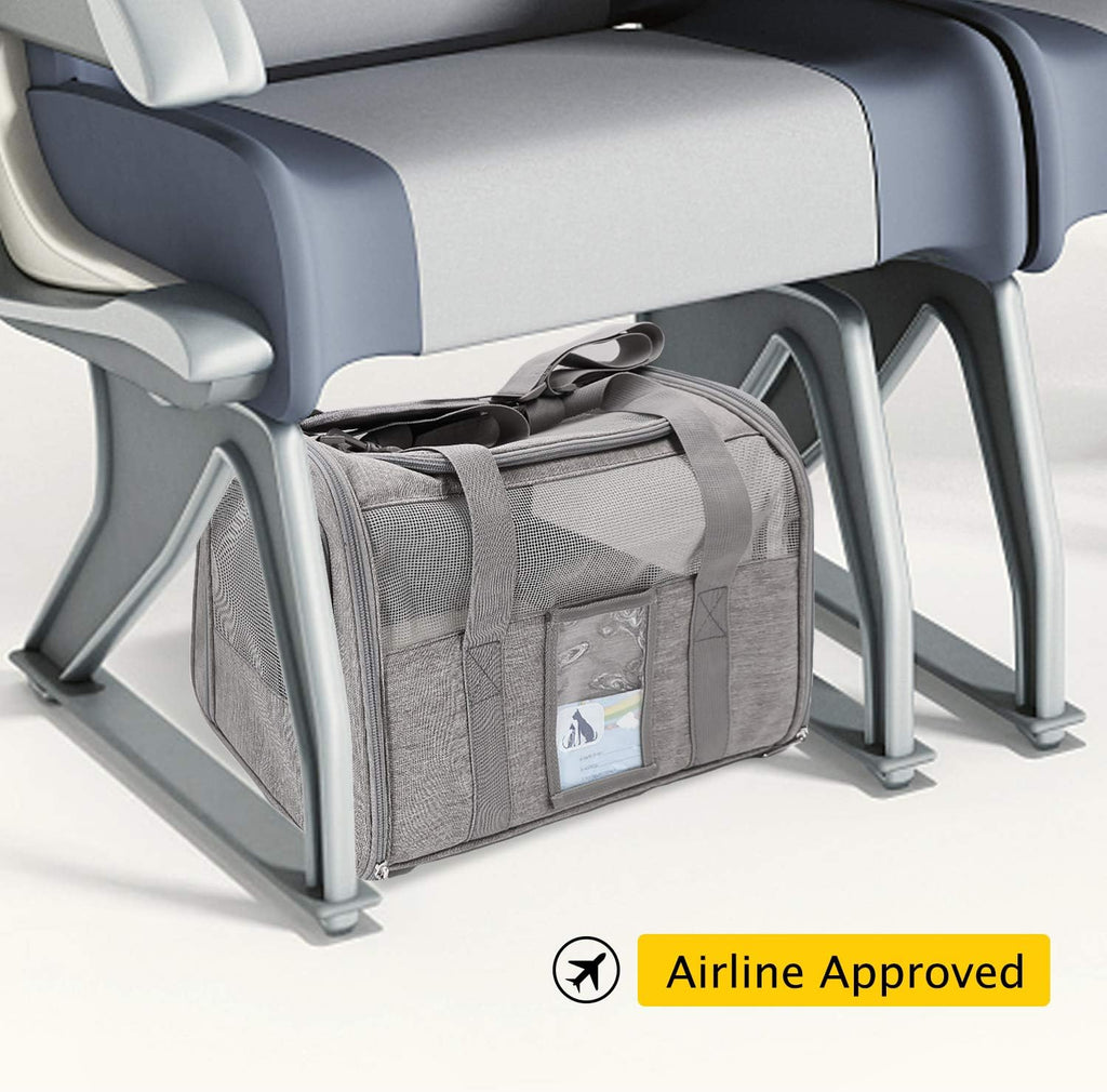 Cat Carrier,Dog Carriers for Small Dogs Medium Cats Pet Carrier up to 15 Lbs, TSA Airline Approved Cat Carrier Soft, Cat Dog Crate Travel Bag,Grey